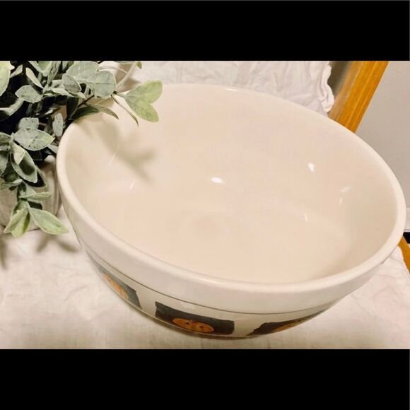 Rae Dunn Halloween Bowl Pumpkin Face Ceramic Mixing Bowl - Picture 9 of 11